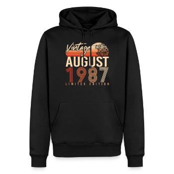 Baujahr 1987 Im August - Männer Premium Bio Hoodie - Schwarz - Vorne - Nico (187cm)