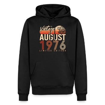 August 1976 Geschenkidee - Männer Premium Bio Hoodie - Schwarz - Vorne - Nico (187cm)