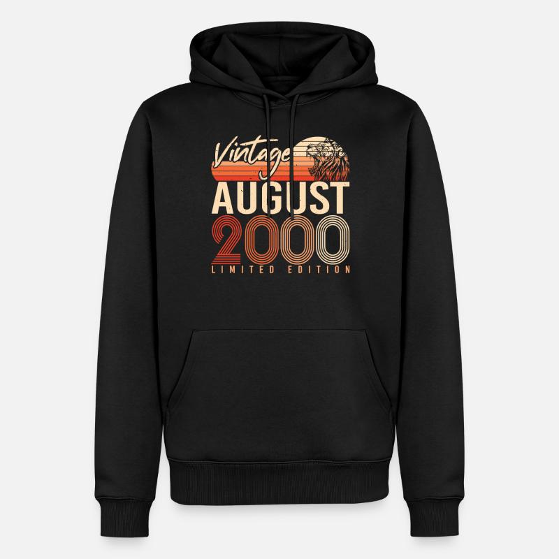 Legende August 2000 - Männer Premium Bio Hoodie - Schwarz