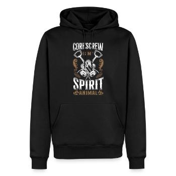 Dégustation de vin de sommelier - Sweat à capuche Premium bio Homme - noir - Devant - Nico (187cm)