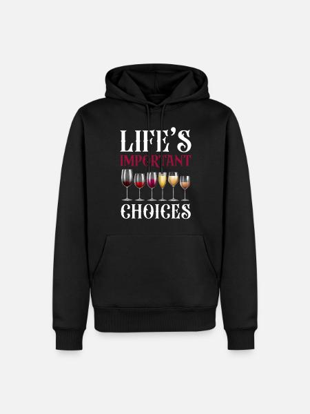 Sommelier Wine Drinking Tasting - Men’s Premium Organic Hoodie - black