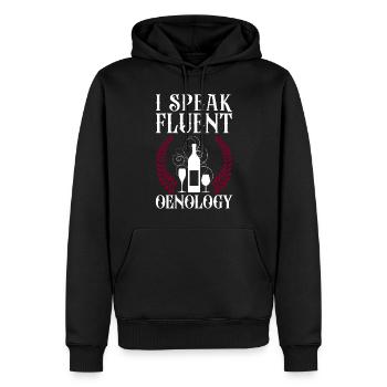 Sommelier Dégustation de vins i - Sweat à capuche Premium bio Homme - noir - Devant - Nico (187cm)