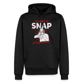 Lustige Fotografie, die ich jederzeit - Männer Premium Bio Hoodie - Schwarz - Vorne - Nico (187cm)