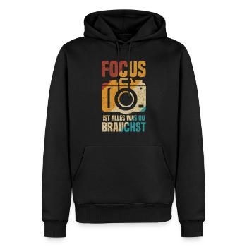 Fotografen Focus ist alles was du brauchst Kamera - Männer Premium Bio Hoodie - Schwarz - Vorne - Nico (187cm)