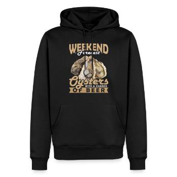 Prévisions du week-end Huîtres avec une chance d’austern - Sweat à capuche Premium bio Homme - noir - Devant - Nico (187cm)