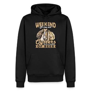 Weekend Forecast Oysters with a Chance of Austern - Men’s Premium Organic Hoodie - black - Front - Nico (187cm)