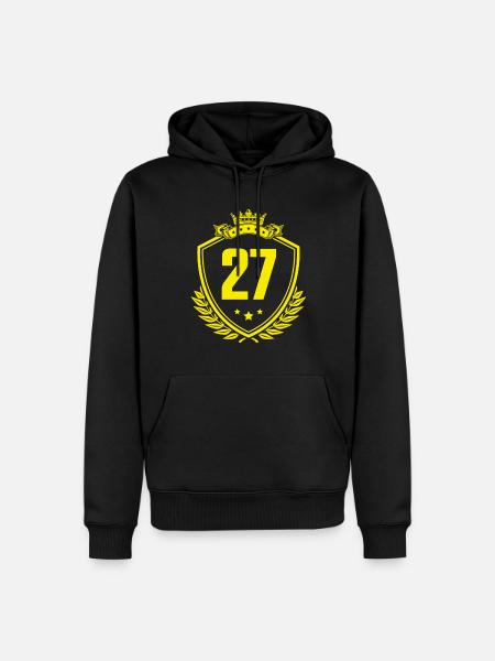 27 Zahl Wappen - Männer Premium Bio Hoodie - Schwarz