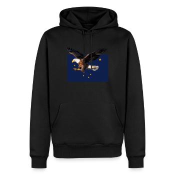 Alaska Geschenk USA Natur Bär Denali Grizzly Wald - Männer Premium Bio Hoodie - Schwarz - Vorne - Nico (187cm)