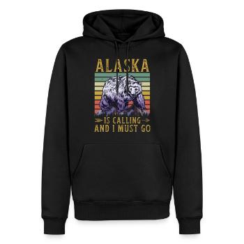 Alaska Geschenk Kinder Herren Damen USA Natur Eis - Männer Premium Bio Hoodie - Schwarz - Vorne - Nico (187cm)