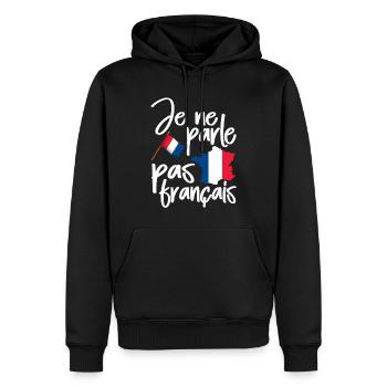 France - Sweat à capuche Premium bio Homme - noir - Devant - Nico (187cm)