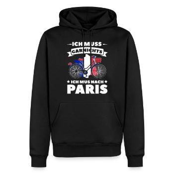 France - Sweat à capuche Premium bio Homme - noir - Devant - Nico (187cm)