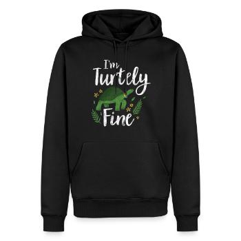 Tortue Détendue Chill Mer Océan Plage - Sweat à capuche Premium bio Homme - noir - Devant - Nico (187cm)