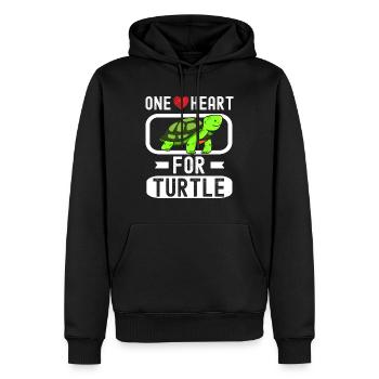 Turtle Relaxed Chill Sea Ocean Beach - Men’s Premium Organic Hoodie - black - Front - Nico (187cm)