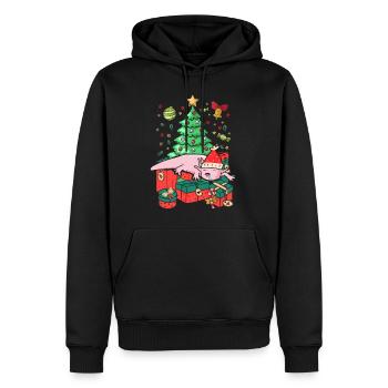 Noël Axolotl Cadeau de Noël Laid Noël - Sweat à capuche Premium bio Homme - noir - Devant - Nico (187cm)
