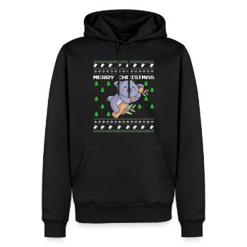 Pull de Noël moche Koala - Sweat à capuche Premium bio Homme - noir - Devant - Nico (187cm)