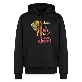 Elephant Gift For Proboscis Africa Wilderness Zoo - Men’s Premium Organic Hoodie - black - Front - Nico (187cm)