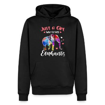 Elephant Gift For Proboscis Africa Wilderness Zoo - Men’s Premium Organic Hoodie - black - Front - Nico (187cm)