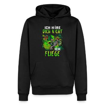 Motocross Geschenk Für Enduro Supermoto Dirt Bike - Männer Premium Bio Hoodie - Schwarz - Vorne - Nico (187cm)
