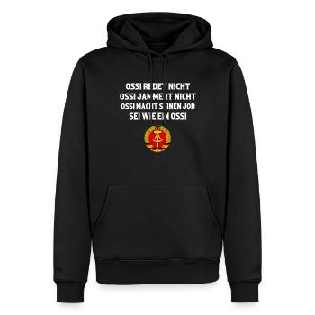 Ostdeutschland Geschenk Osten Ossi DDR Ostalgie - Männer Premium Bio Hoodie - Schwarz - Vorne - Nico (187cm)