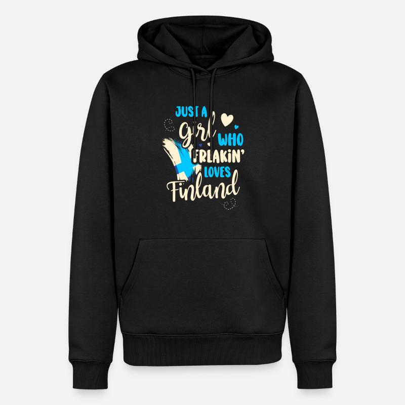 Finlande - Sweat à capuche Premium bio Homme - noir