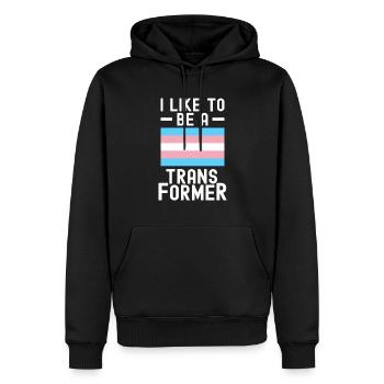 Trans Transgenre Transsexuel Cadeau Queer - Sweat à capuche Premium bio Homme - noir - Devant - Nico (187cm)