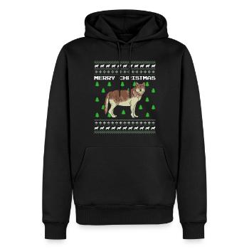 Wolf Ugly Christmas Weihnachten Geschenk Xmas - Männer Premium Bio Hoodie - Schwarz - Vorne - Nico (187cm)