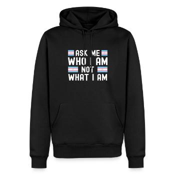 Transgenre - Sweat à capuche Premium bio Homme - noir - Devant - Nico (187cm)