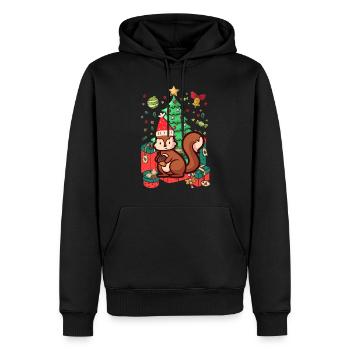 écureuil Ugly Noël Noël Noël - Sweat à capuche Premium bio Homme - noir - Devant - Nico (187cm)