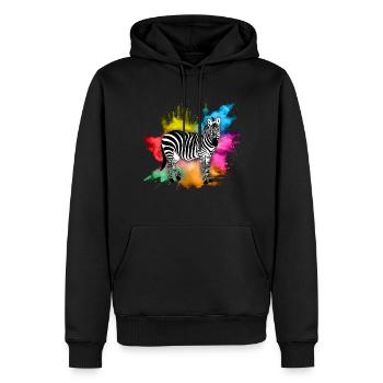 Zebra - Men’s Premium Organic Hoodie - black - Front - Nico (187cm)