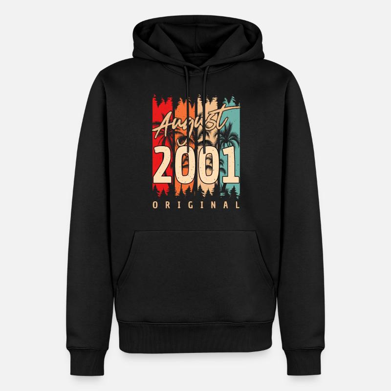 Geburtsmonat August 2001 - Männer Premium Bio Hoodie - Schwarz
