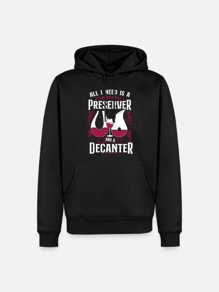 Sommelier Wine Drinking Tasting - Männer Premium Bio Hoodie - Schwarz