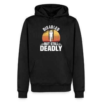 Amputiert Invalide Prothese Handicap Rollstuhl - Männer Premium Bio Hoodie - Schwarz - Vorne - Nico (187cm)