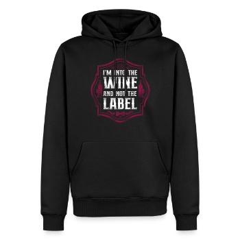 Dégustation de vin de sommelier - Sweat à capuche Premium bio Homme - noir - Devant - Nico (187cm)