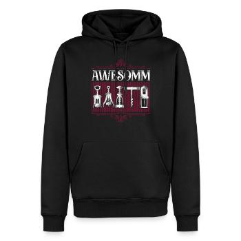 Dégustation de vin de sommelier - Sweat à capuche Premium bio Homme - noir - Devant - Nico (187cm)