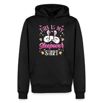 C’est mon Sleepover Shirt Party Stay - Sweat à capuche Premium bio Homme - noir - Devant - Nico (187cm)