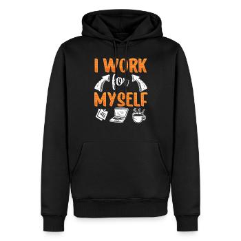 Ich Arbeite Für Mich Selbst Gründer Unternehmer - Männer Premium Bio Hoodie - Schwarz - Vorne - Nico (187cm)