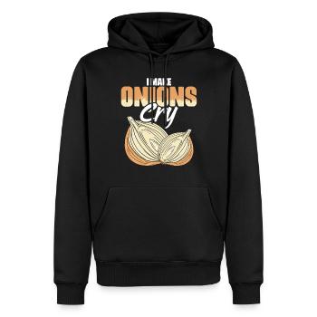 Je fais pleurer les oignons drôle Humour culinaire pour - Sweat à capuche Premium bio Homme - noir - Devant - Nico (187cm)
