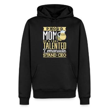 Fière maman d’un talentueux stand de limonade PDG - Sweat à capuche Premium bio Homme - noir - Devant - Nico (187cm)