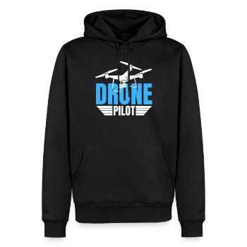 Drone Drone Pilote Drone Opérateur Quadcopter - Sweat à capuche Premium bio Homme - noir - Devant - Nico (187cm)