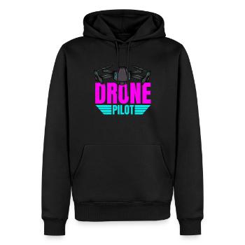 Drone Drone Pilote Drone Opérateur Quadcopter - Sweat à capuche Premium bio Homme - noir - Devant - Nico (187cm)