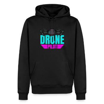 Drone Drone Pilot Drone Operator Quadcopter - Men’s Premium Organic Hoodie - black - Front - Nico (187cm)