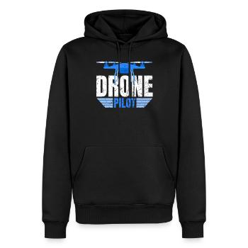 Drone Drone Pilot Drone Operator Quadcopter - Men’s Premium Organic Hoodie - black - Front - Nico (187cm)