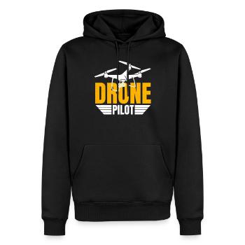 Drone Drone Pilote Drone Opérateur Quadcopter - Sweat à capuche Premium bio Homme - noir - Devant - Nico (187cm)