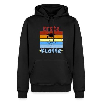 1. Klasse Smile Schulbeginn T shirt - Männer Premium Bio Hoodie - Schwarz - Vorne - Nico (187cm)
