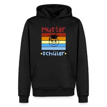 Musterschüler Smile Schulbeginn T shirt - Männer Premium Bio Hoodie - Schwarz - Vorne - Nico (187cm)