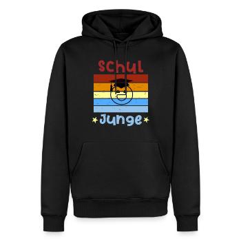 Schuljunge 1. Klasse Smile Schulbeginn T shirt - Männer Premium Bio Hoodie - Schwarz - Vorne - Nico (187cm)