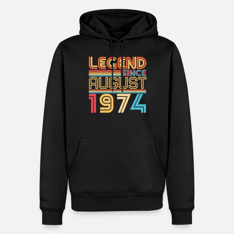 August 1974 Geschenkidee - Männer Premium Bio Hoodie - Schwarz