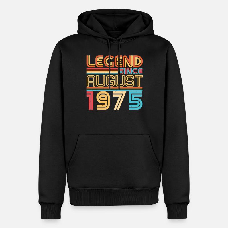 August 1975 Geschenkidee - Männer Premium Bio Hoodie - Schwarz