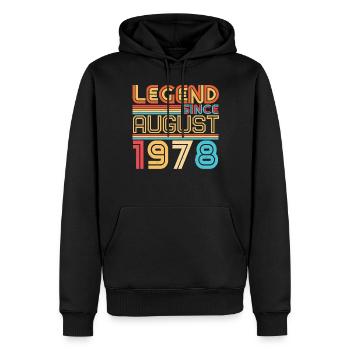 Baujahr August 1978 - Männer Premium Bio Hoodie - Schwarz - Vorne - Nico (187cm)