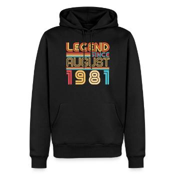 Baujahr August 1981 - Männer Premium Bio Hoodie - Schwarz - Vorne - Nico (187cm)
